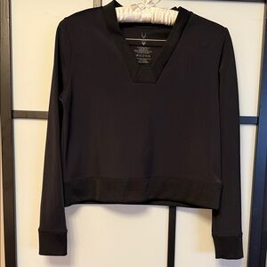 Lucas Hugh London Black V-Neck Technical Fleece Pullover - Size S